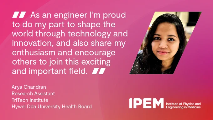 Quote from IPEM member Arya Chandran about INWED22