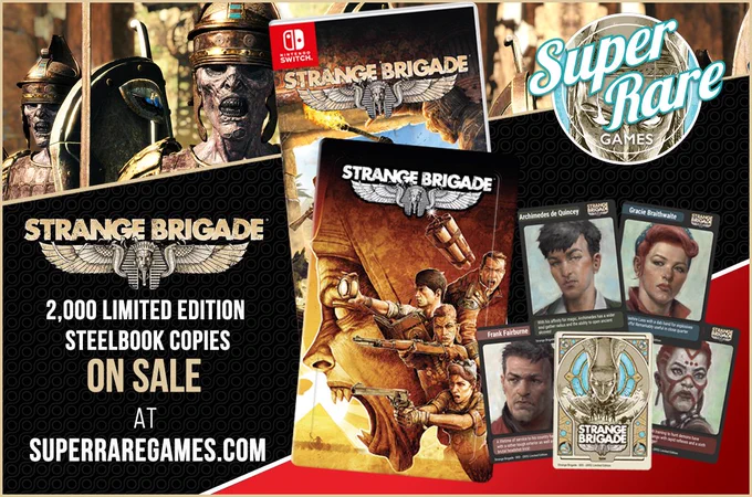 Image of Limited Steelbook release of Strange Brigade for the Nintendo Switch. On sale now at SUPERRAREGAMES.COM