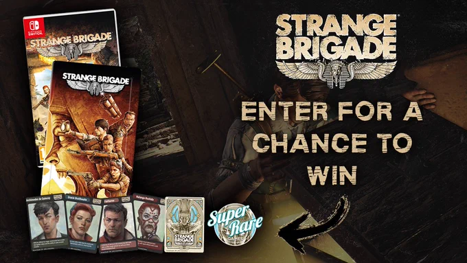 Edited image detailing the giveaway of a few steelbook copies of Strange Brigade