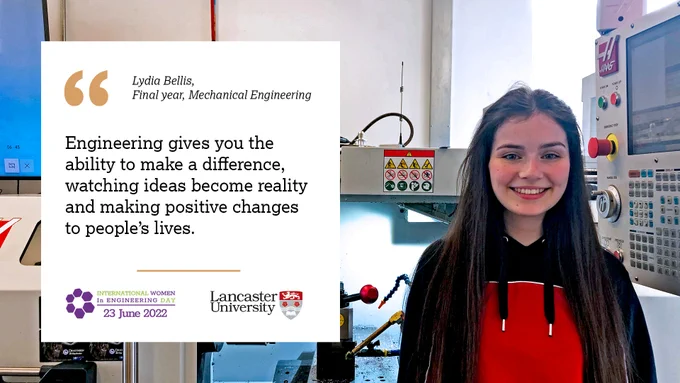 All smiles - Engineering Student Ambassador, Lydia, celebrates International Women In Engineering Day