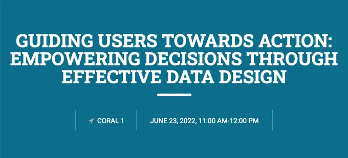 screenshot of the top of the session's webpage, showing the talk title, date and time