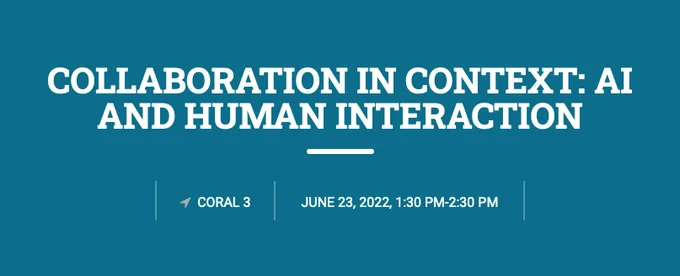 screenshot of the top of the session's webpage, showing the talk title, date and time