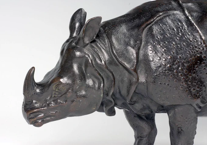 Pieter-Anton von Verschaffelt, A Rhinoceros called ‘Miss Clara’, Bronze, Model and Cast: Mannheim, Germany, about 1750-60, 24.5 x 46.7 x 15 cm, © The Henry Barber Trust, The Barber Institute of Fine Arts, University of Birmingham.