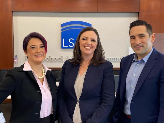 Center: St. John's Law Assistant Dean of Admissions and Recruitment Alicia Meehan poses with co-presenters at the LSAC's Admission Unmasked panel program
