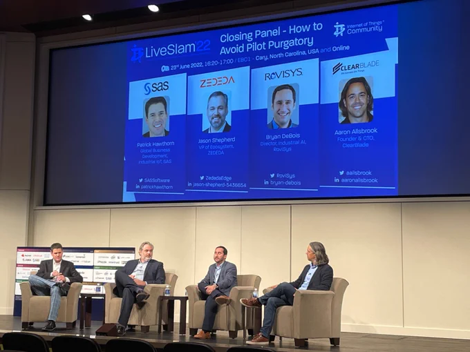 IoT Slam Panel on How to Avoid Pilot Purgatory, moderated by SAS' Patrick Hawthorn