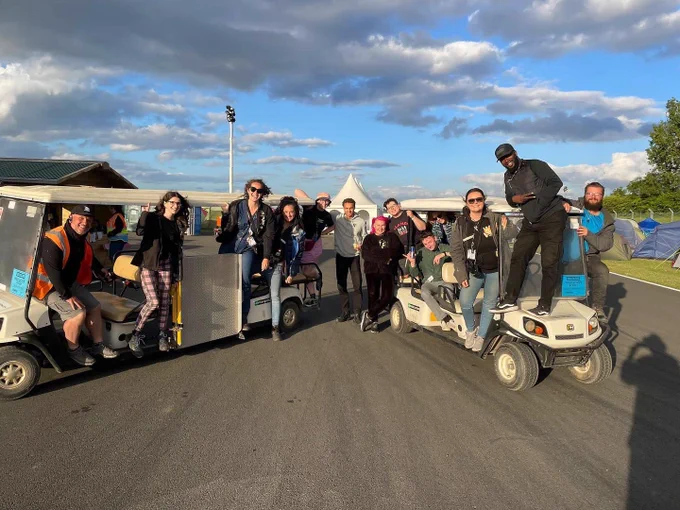 Uni of Glos students working with the accessibility team at download festival 2022