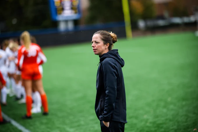 Ciara Crinion coaching at Seton Hall