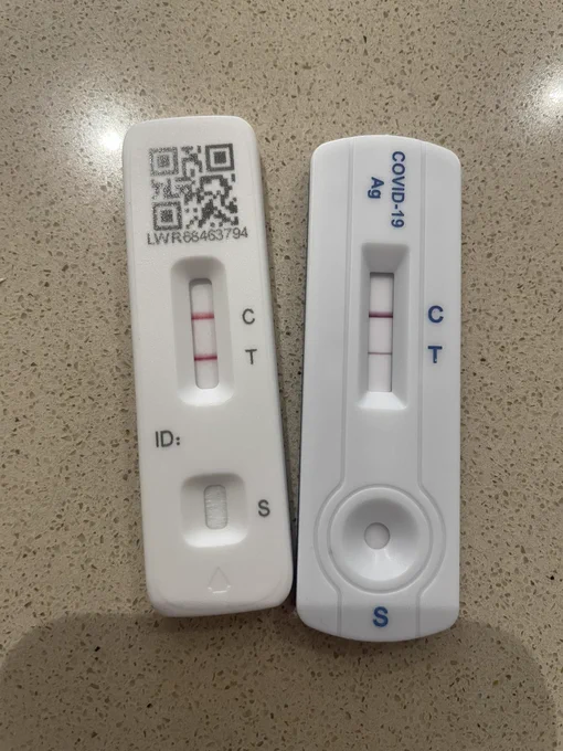 His ‘n’ hers covid test results (poz/poz)