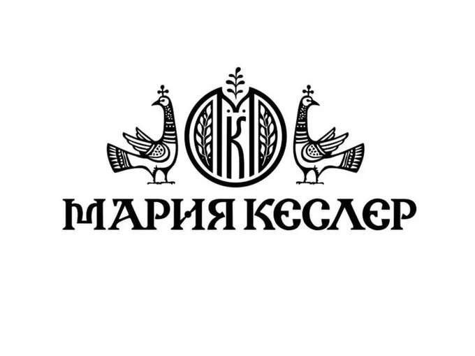Logo with a monogram, birds, and lettering by Oleksiy Chekal.