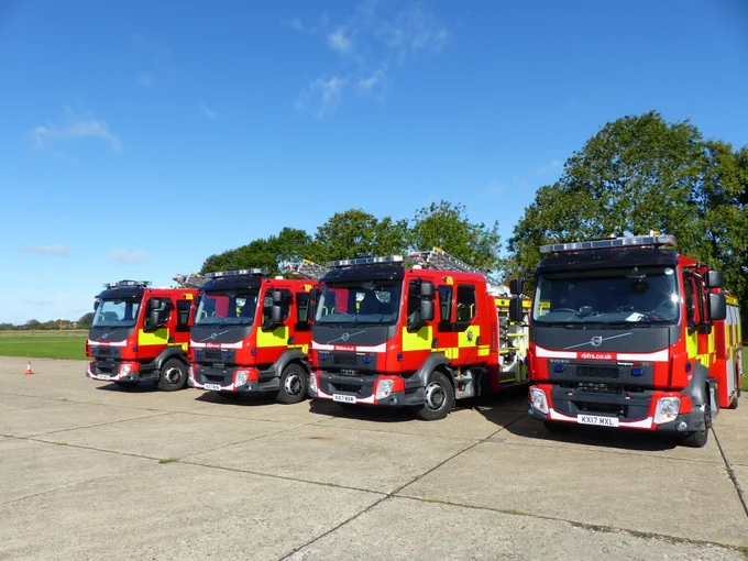 RBFRS fire engines lined up