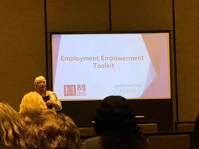 Nancy Nickolaus presenting at Florida APSE