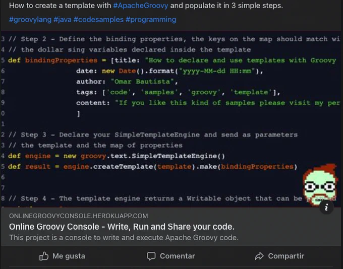 Facebook with preview Image