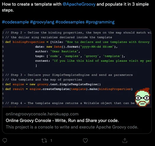 Twitter with preview image