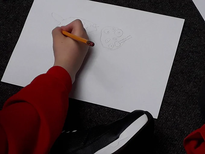 Child drawing in author session