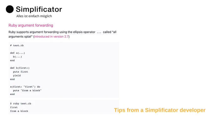 Ruby argument forwarding 
https://til.simplificator.com/posts/72