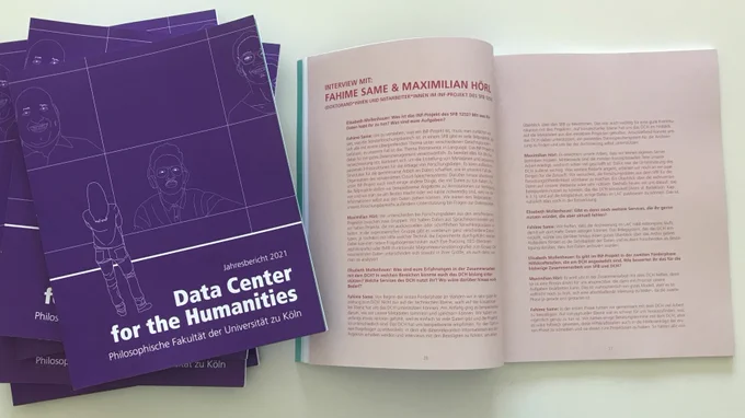 Jahresbericht 2021 des Data Center for the Humanities, Universität zu Köln / Design und Layout: Julia Sorouri (@JuliaSorouri)