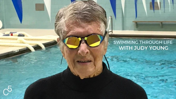 Judy Young is 96 years old. She competed at the YMCA Masters Championship and broke six records.