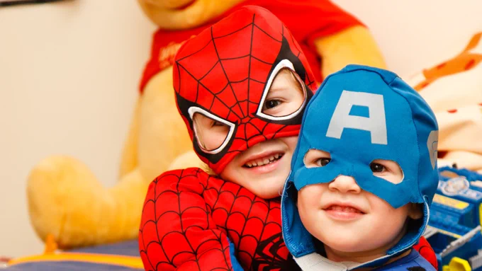 kids dressed up as comic characters