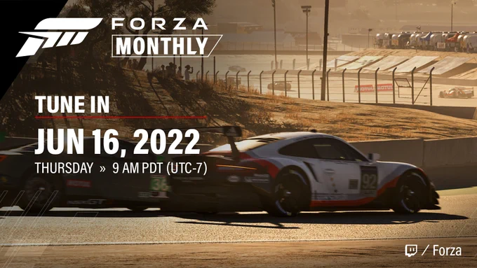 TOMORROW! Tune in to Forza Monthly to watch Forza Motorsport Creative Director Chris Esaki discuss the new game!