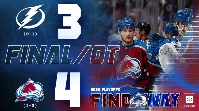 Final score: Avalanche 3, Lightning 3