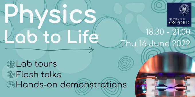 #LabToLife is on tonight and everyone is welcome to attend. Aimed at adults and young people (age 14 ) who are curious about the applications of physics. No background knowledge in #physics is required and you can ask lots of questions! The image shows the title, timings and some info on what is on tonight.