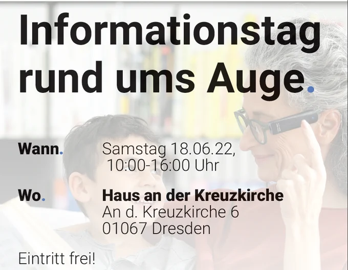 Foto der Einladung mit Adresse und Uhrzeit: Haus an der Kreuzkirche 6; 01067 Dresden. Samstag, den 18.06.2022 von 10:00 bis 16:00 Uhr