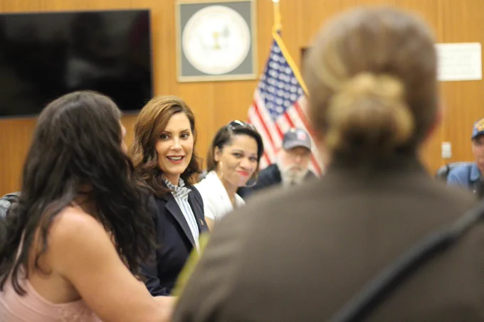 Governor Whitmer participates in a roundtable with Roscommon County Veterans Affairs.