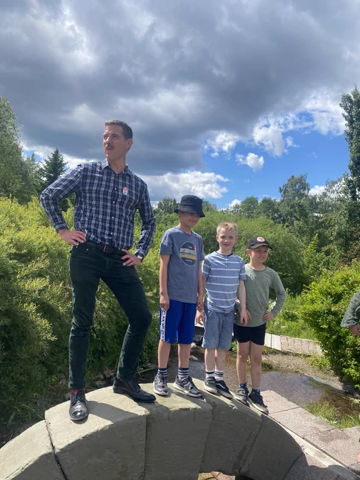 people on a bridge