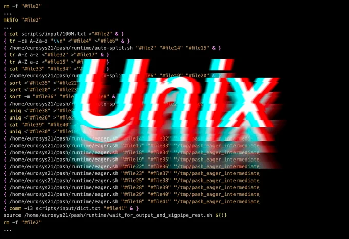 The word Unix written over code. 