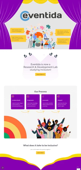 Screenshot of the new Eventida website - click the link to view the website and use screen reader to learn what is seen in this screenshot.