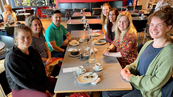 Members of the Respiratory Research group cilia team from university of Dundee out for lunch with visitors from the ISPM (Bern, Switzerland). 
