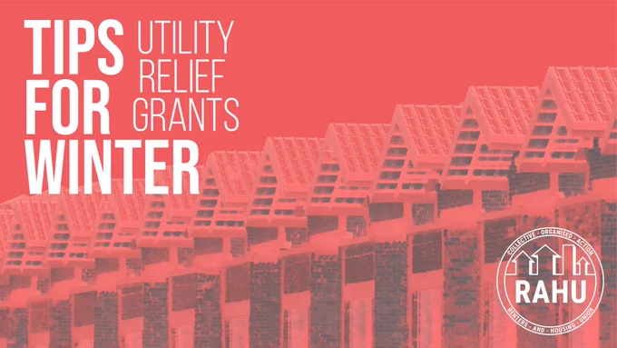 Image reads: Tips for winter. Utility relief grants.