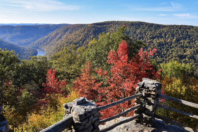 A fall view from the Cooper's Rock State Forest viewing platform