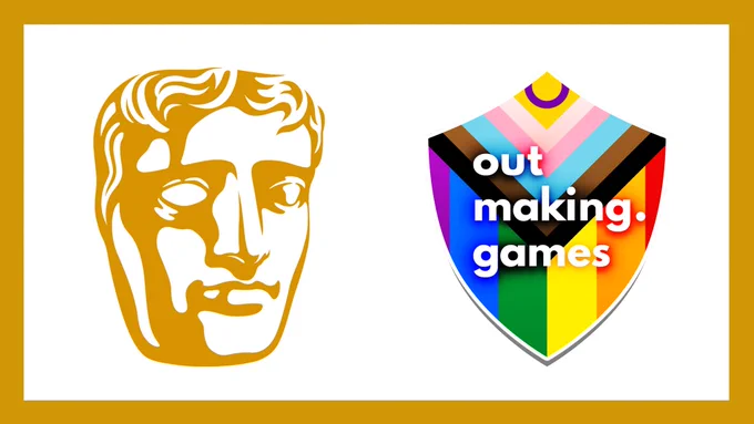 Gold border. The BAFTA mask and OMG shield.