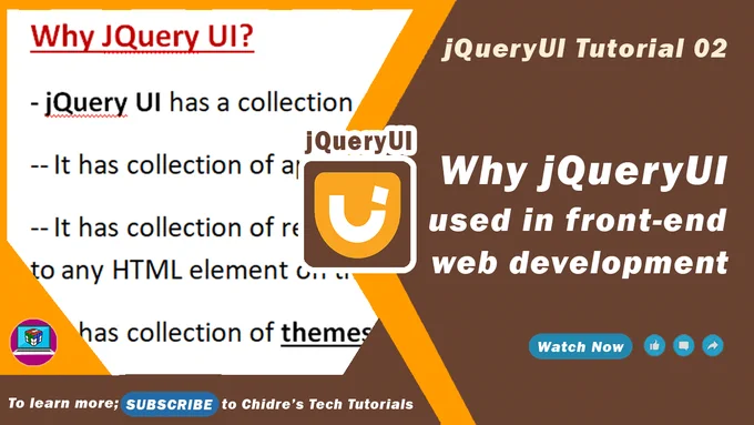Let's understand; Why jQuery UI used in Front-end web development and the Benefits of jQuery UI in Front-end website development.