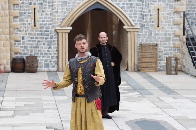 King Henry foreground with Thomas Becket