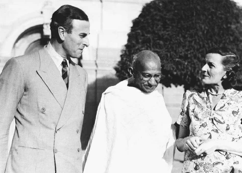 Lord and Lady Mountbatten with Mohandas K. Gandhi, New Delhi, India, April 1947. The career of Lord Mountbatten exemplified the continuing ascendancy of the British aristocracy in the twentieth century. After serving as a naval officer in both world wars, he was named viceroy of India and oversaw negotiations on Indian independence. He subsequently served the government in a variety of positions until his assassination by members of the Irish Republican Army in 1979.

"Lord and Lady Mountbatten with Mohandas K. Gandhi, New Delhi, India, April 1947. The career of Lord..." Europe Since 1914: Encyclopedia of the Age of War and Reconstruction, edited by John Merriman and Jay Winter, vol. 1, Charles Scribner's Sons, 2006. Gale In Context: Global Issues