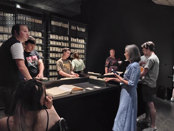 University of Gloucestershire students at the Red Cross Museum 