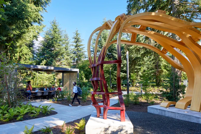 Outdoor workspace at Microsoft Puget Sound 
