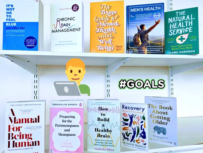 Shelf of new books 