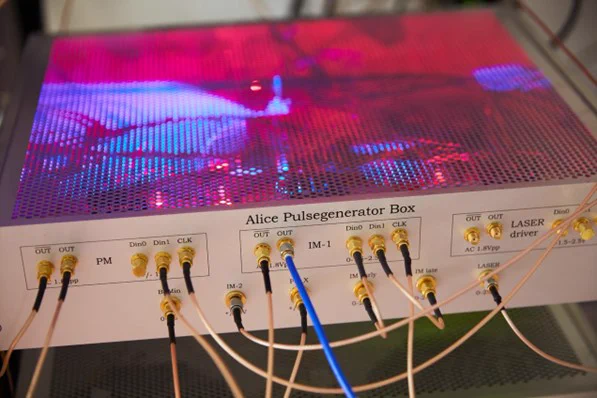 User “Alice”,  one of the components of the QKD Testbed installed in the datacenter. Credit: Paul Brussee for QuTech.