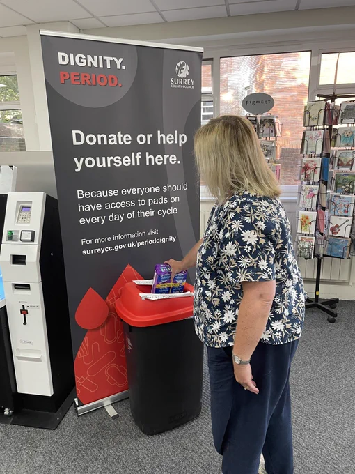 Dropping off my donation into the Binti box. #perioddignity