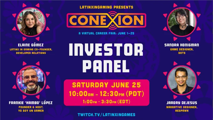 conexion video game investor pitch panel
