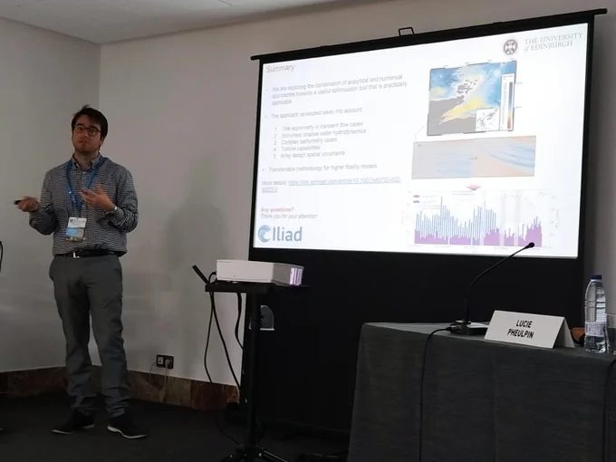 Combining shallow-water and analytical wake models for tidal array micro-siting