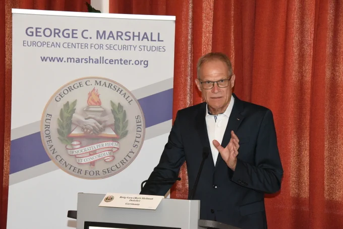 GCMC German Deputy Director - BrigGen (ret) Helmut Dotzler presenting the opening remarks