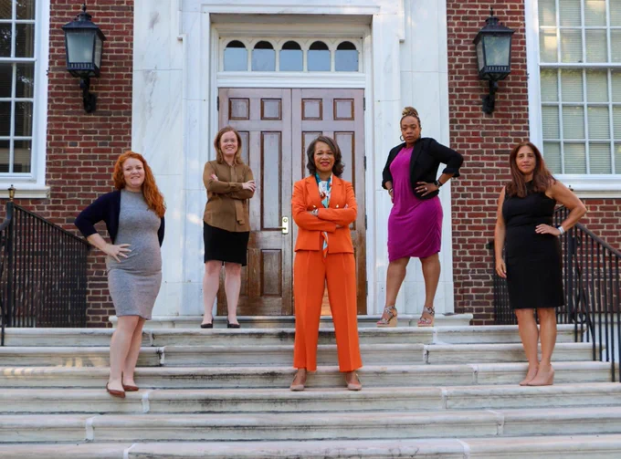 LBR with HB 455 leads Rep. Melissa Minor Brown and Sen. Kyle Evans Gay and senior House staff on the steps of Legislative Hall in Dover.