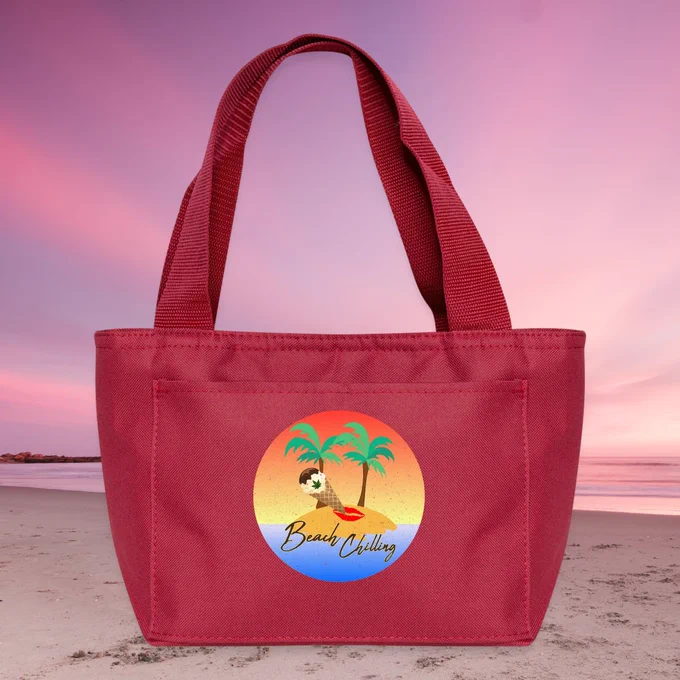 Beach Chilling - RECYCLED LUNCH BAG
Tarzipan Beach Lover - Beach Chilling. Vintage Design.
This practical, durable and insulated lunch bag is a practical addition to any routine. For schoolkids and office workers alike, this will keep your lunch at just the right temperature.
600- denier polyester. Made of 50% recycled material
Color-matched zipper on main compartment, additional front pocket
Aluminum foil insulated interior
Matching 1½" wide color-matched handles, 7" drop length
Imported; processed and printed in the U.S.A.