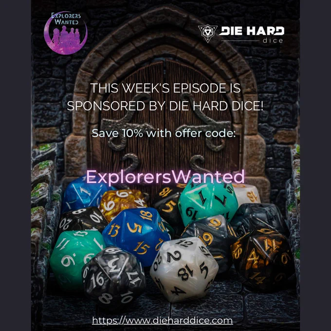 Dice featured on mini-terrain with caption that reads the same as tweet text.