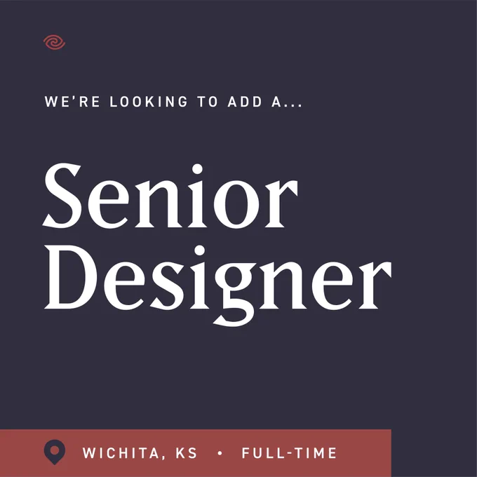 Gardner Design is looking to add a Senior Designer to their team in Wichita, Kansas. Check out https://gardnerdesign.com/team for more information. 