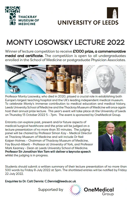 Information regarding the Monty Losowsky Annual Lecture Competition